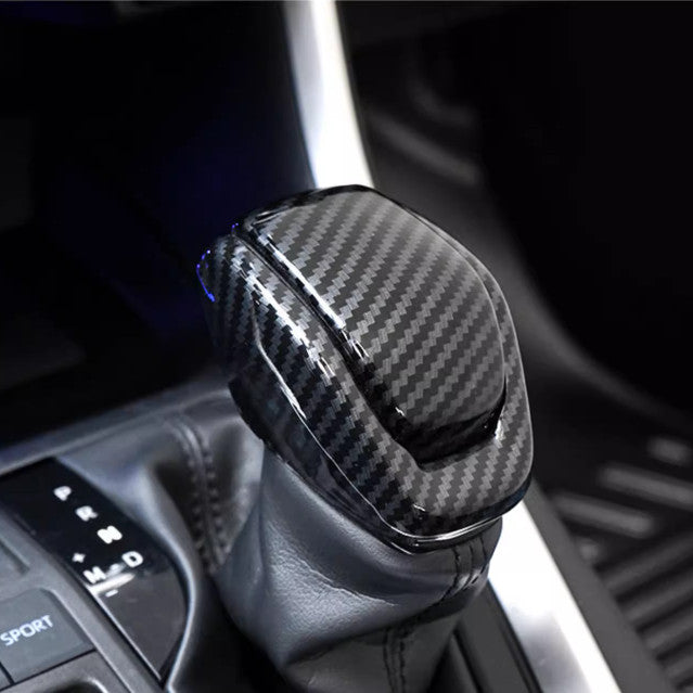 Carbon fiber Gear Shift Knob Cover Trim 2pcs For RAV4 2019-2024 v