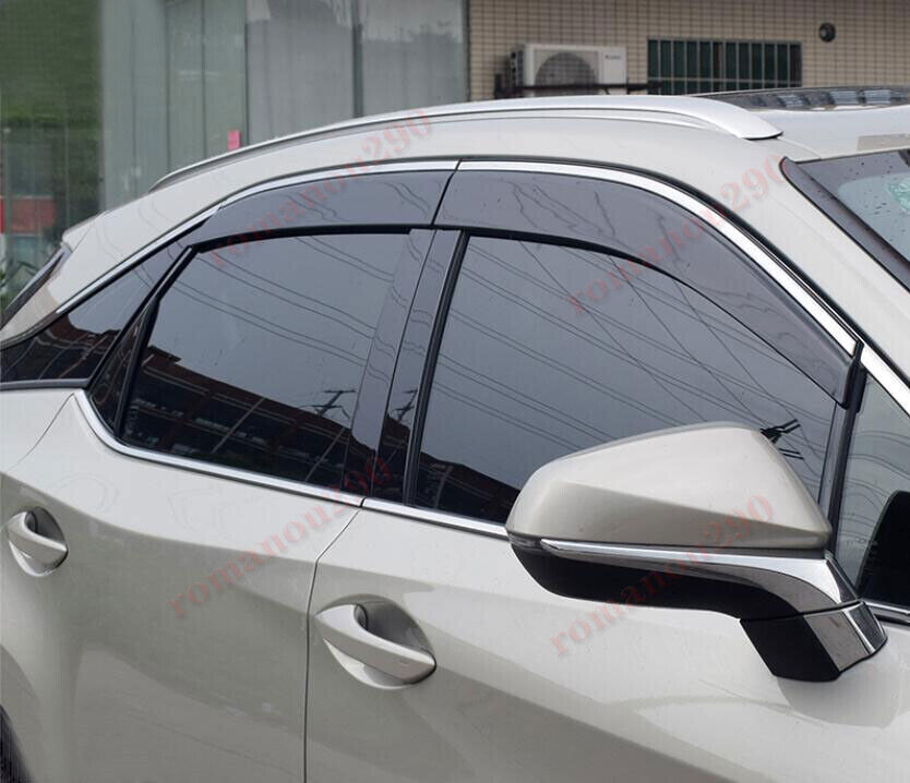 for LEXUS RX350/450h 16-22 Car Window Visors Sun Rain Guard Deflectors W/Chrome