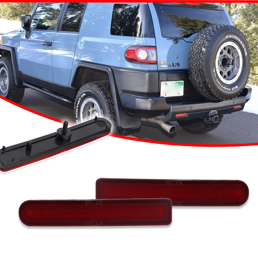 Red lens rear bumper reflector left and right double set for 07-14 for FJ Cruiser- v