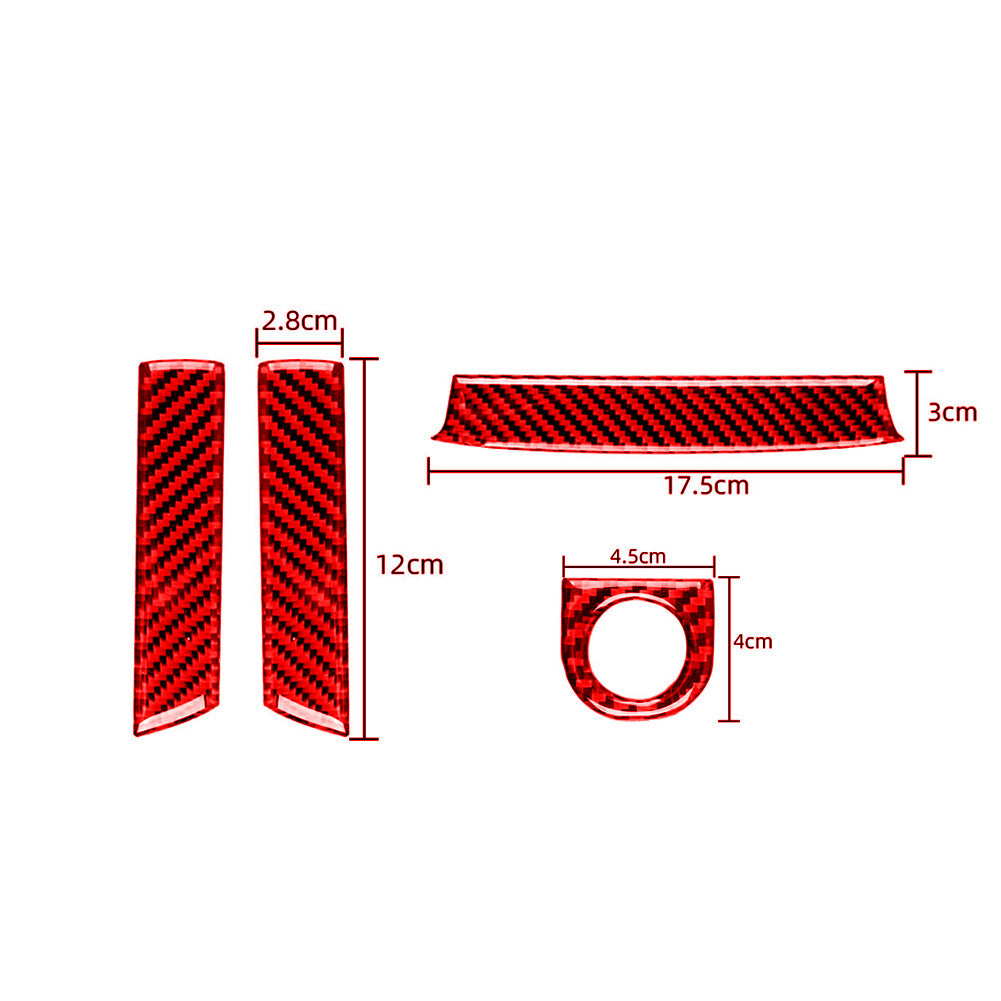 4Pcs Carbon Fiber Door Lift Switch Panel Cover Trim For Explorer 2020-2023 v