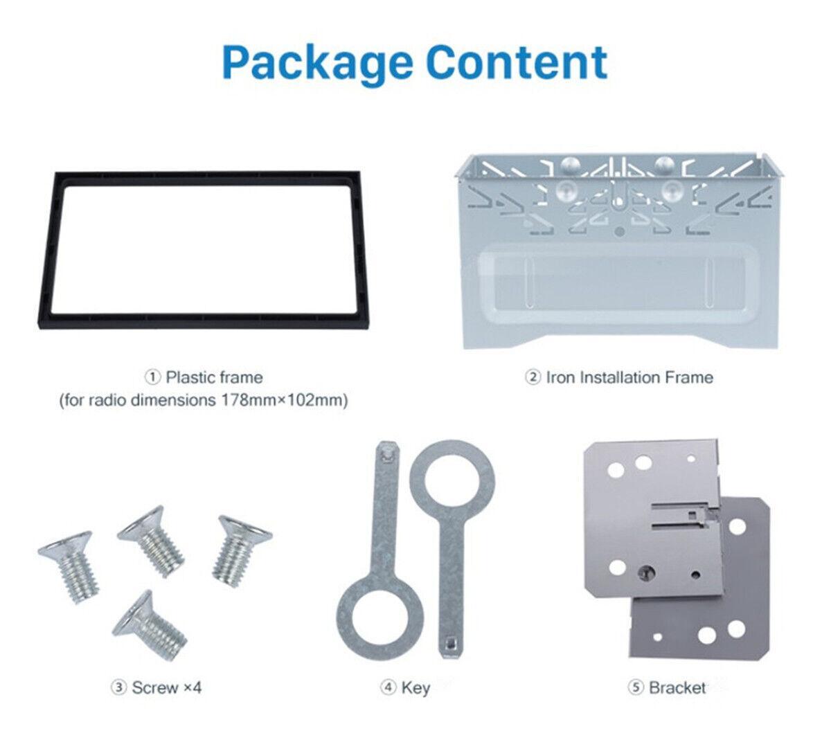 Dual Din Fascia Frame Mount Dashboard Kit for Car Radio DVD Player Stereo - Silver n