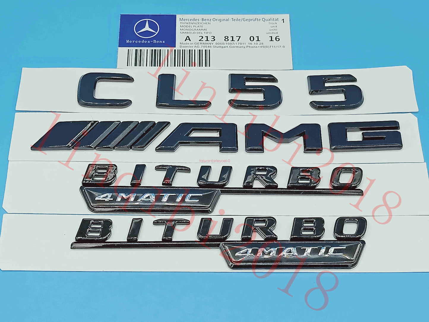 Matte gloss black CL55 AMG BITURBO badge sticker for Mercedes-Benz CL55