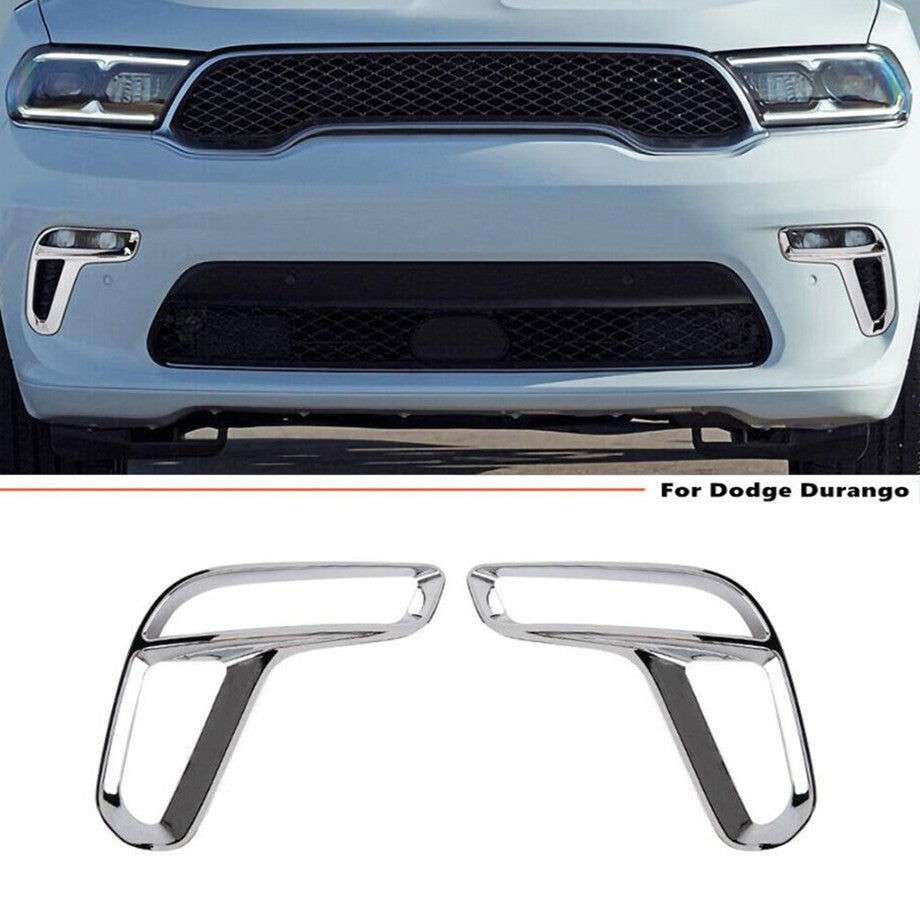 Suitable for 2021-2024 for Dodge Durango ABS Chrome Front Fog Light Frame Cover Trim 2P