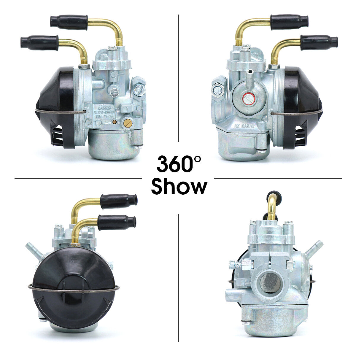 Dellorto SHA 15.15C carburetor for motorcycles, suitable for 2-stroke scooter with 50cc engine displacement. Q