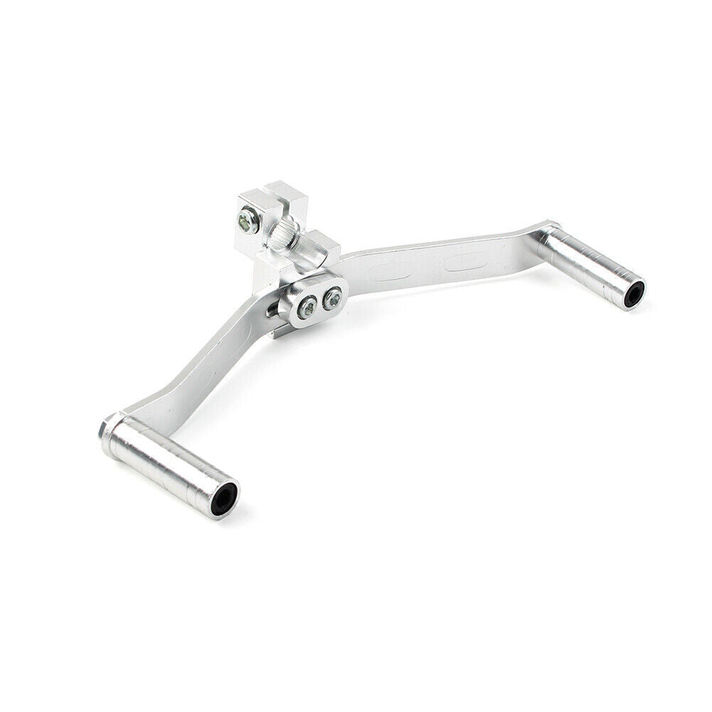Motorcycle Dual Way Gear Shift Lever Footrest Pedal Shifter Silver Aluminum 1PC