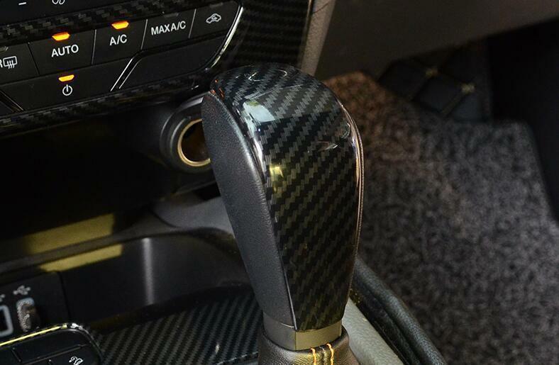 Fit for Ford Ranger 2015-2021 Carbon Fiber Gear Shift Knob Shifter Lever Trim 1
