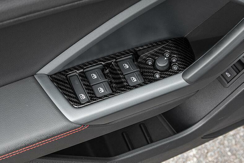 Fit for Audi Q3 2019-24 Carbon Fiber Inner Window Lock Lift Panel Frame Trim 4P
