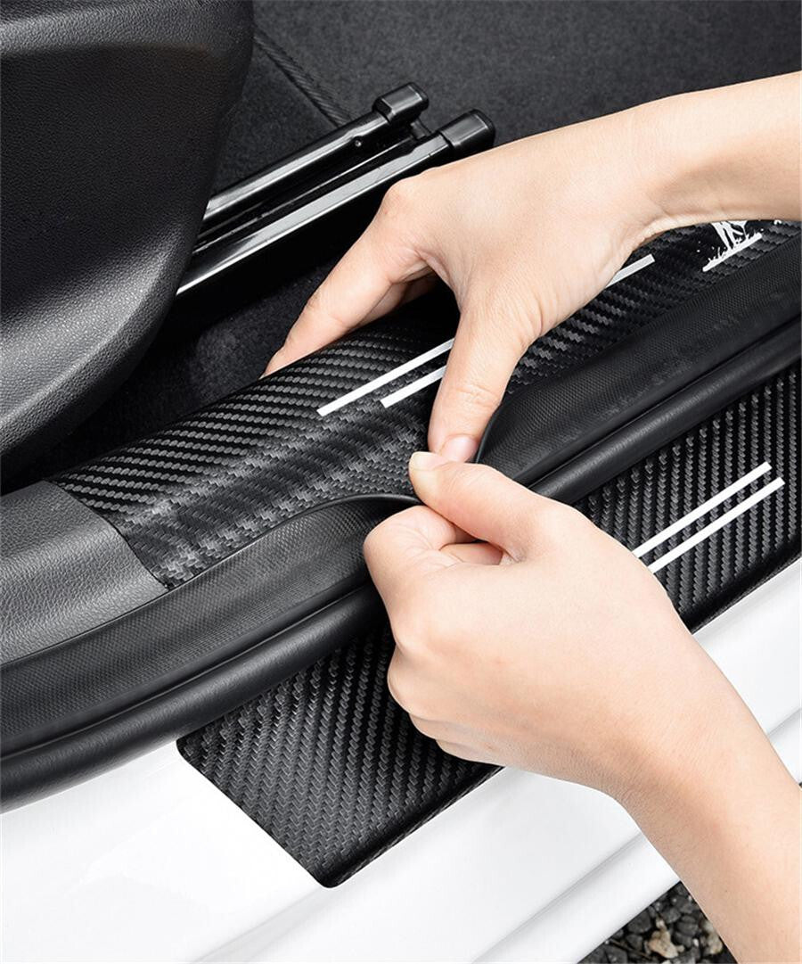 Rubber Car Door Scuff Sill Cover Panel Step Protector For Car Accessories 5pcs