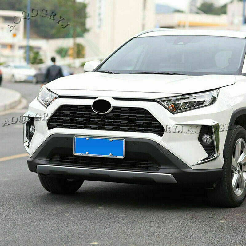 Shiny Chrome Front Fog Light Lamp Eyebrow Cover Trim for TOYOTA RAV4 2019-2023
