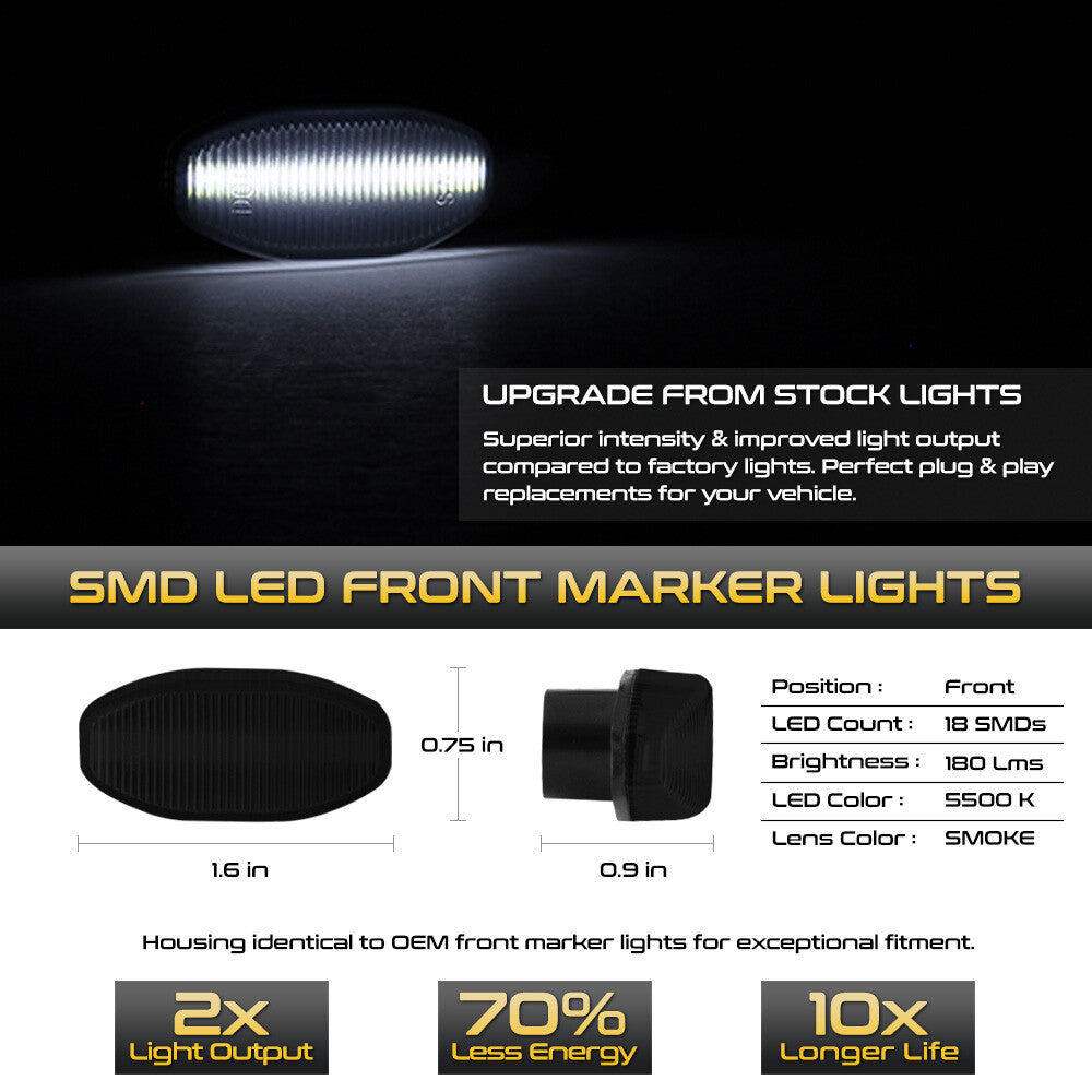 White LED SMOKED front fender light marking light is suitable for 10-14 F150 SVT - v