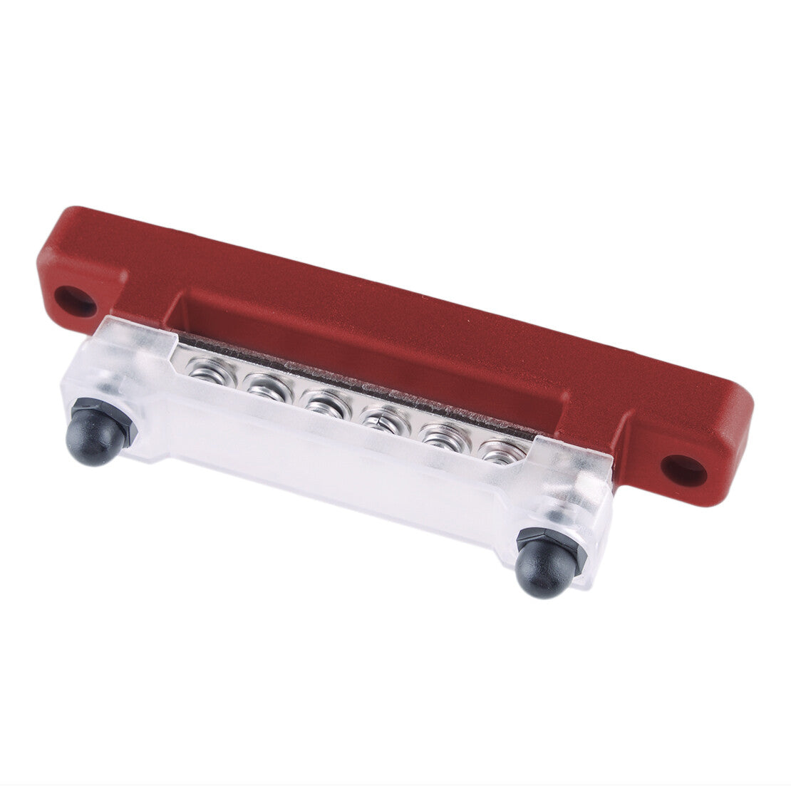 Red 12V RV Boat Single Row 6 Post Busbar Ground Rail Power Distribution Block v