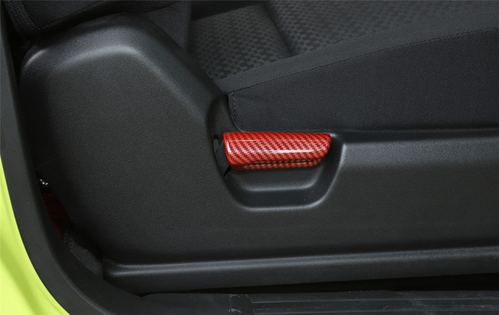 for Seat Back Adjustment Handle Cover Fit for Suzuki for Jimny 2019+ABS Red Carbon Fiber