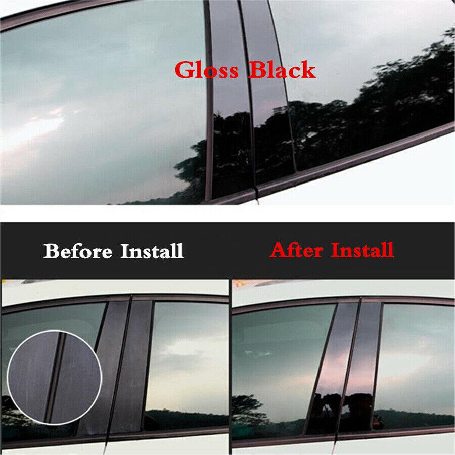 6 Pcs Auto Door Trim Pillar Posts Gloss Black Cover For 2005-2010 for Honda Odyssey