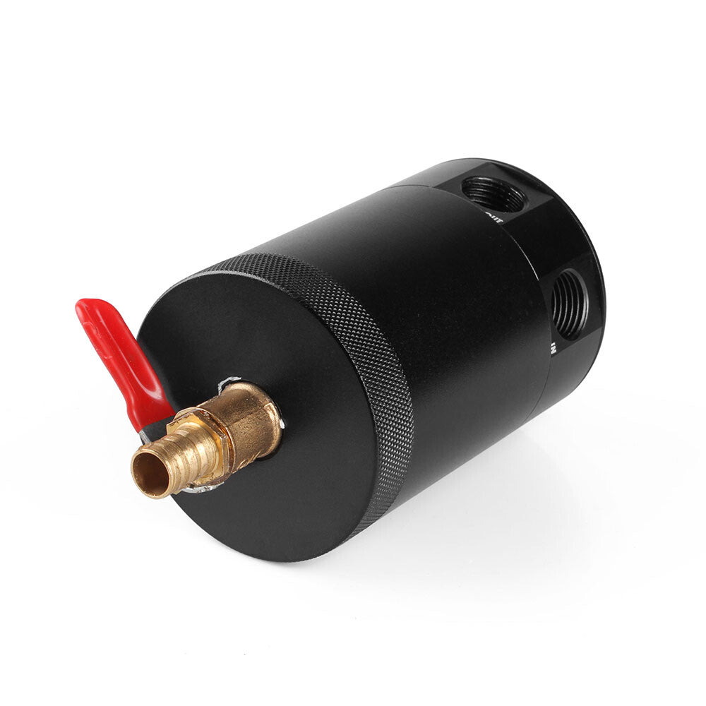 2-Ports Aluminum 200ML Billet Engine Oil Tank Air Filter Drifting Racing Car