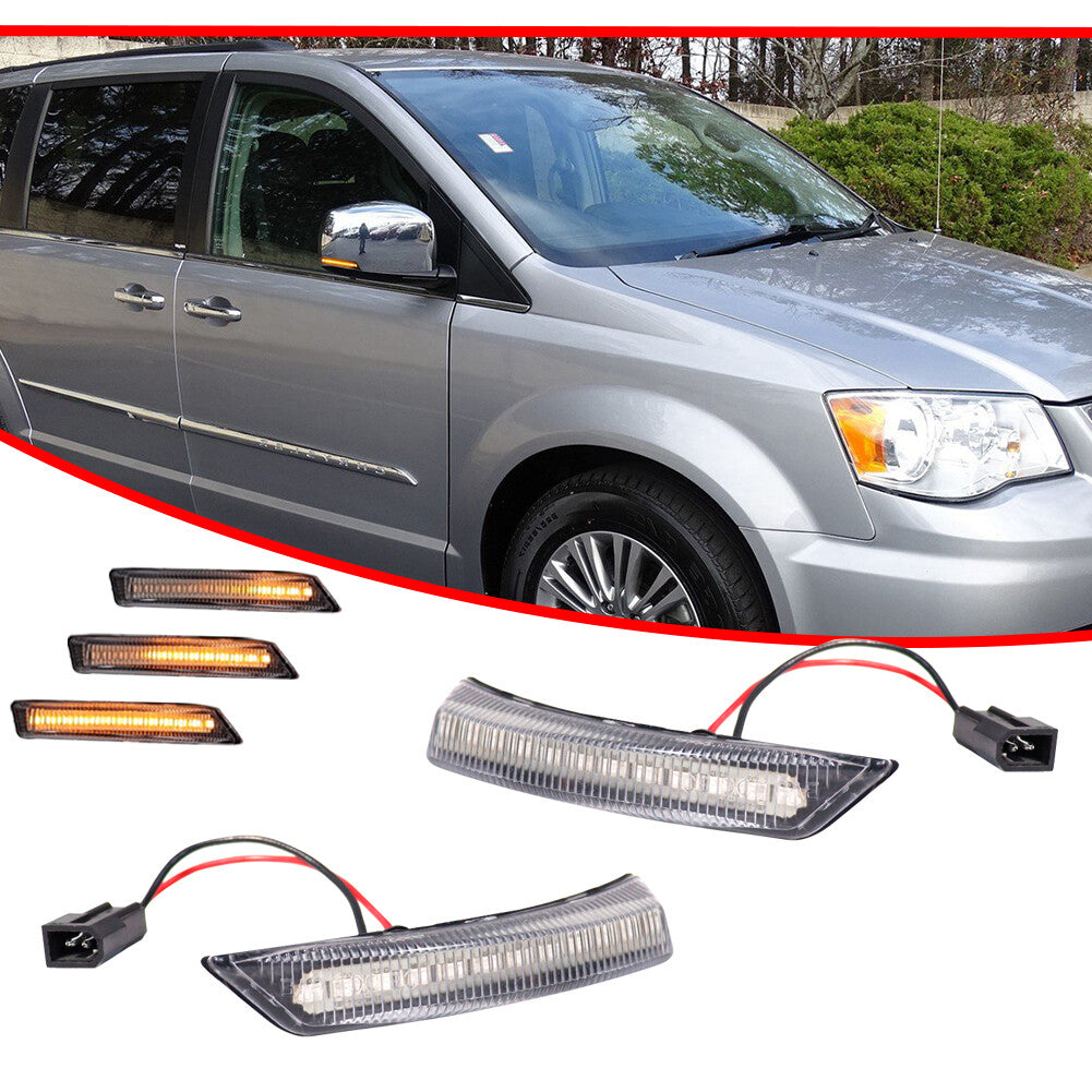 Suitable for 8-16 for Chrysler Town&Country Dynamic amber LED side mirror marker light 2x- v
