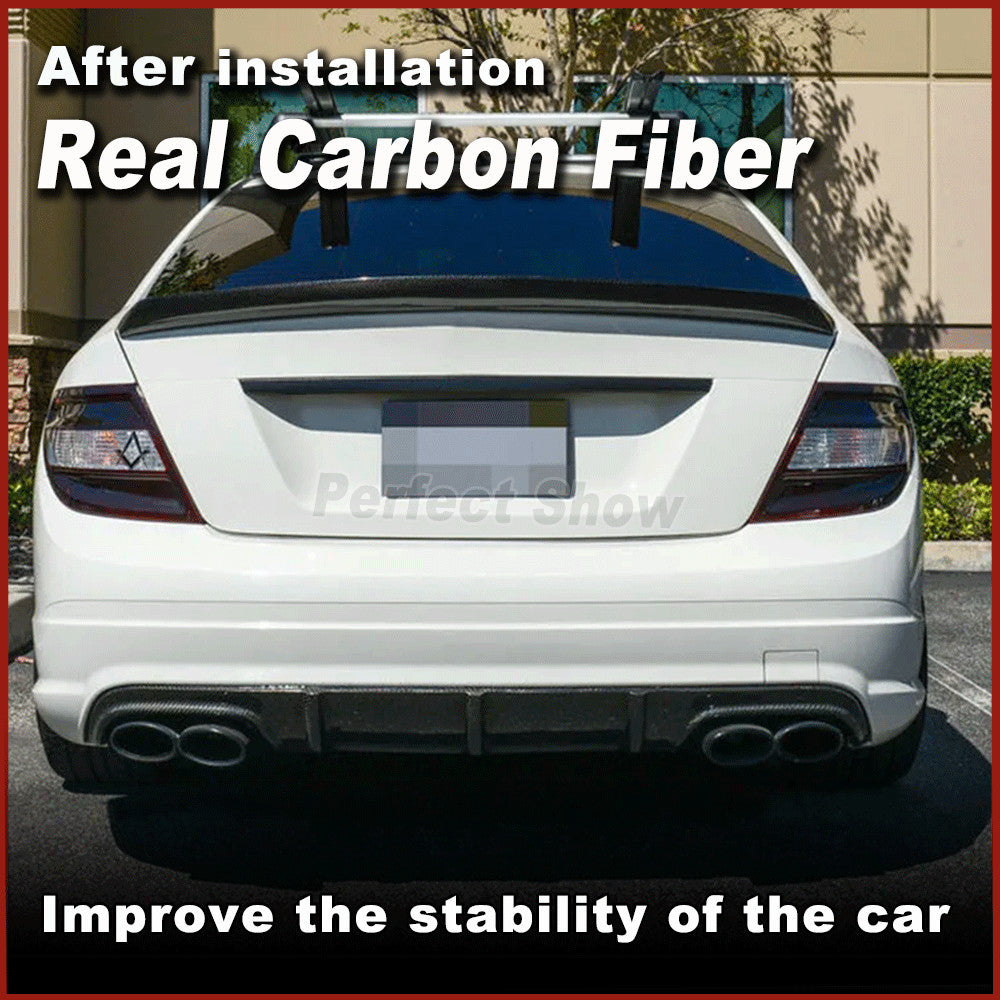 for Mercedes-Benz W204 C63 Sedan 09-11 REAL CARBON Rear Bumper Diffuser Lip