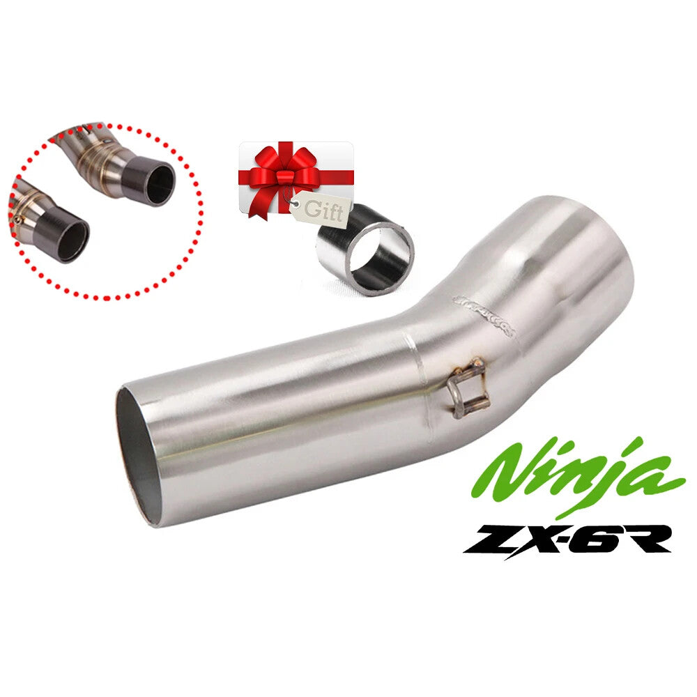 Middle Pipe Tube Exhaust Connector for Kawasaki ZX6R ZX636 2009-2020 Muffler