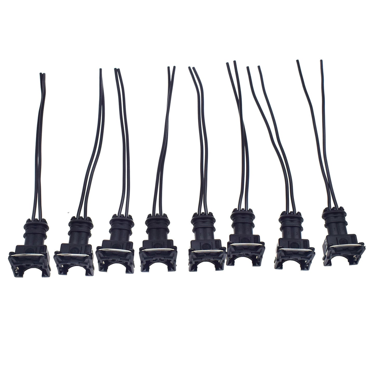8-piece set of EV1 dual-direction fuel injector female connector plug clip wiring harness tail wire - n