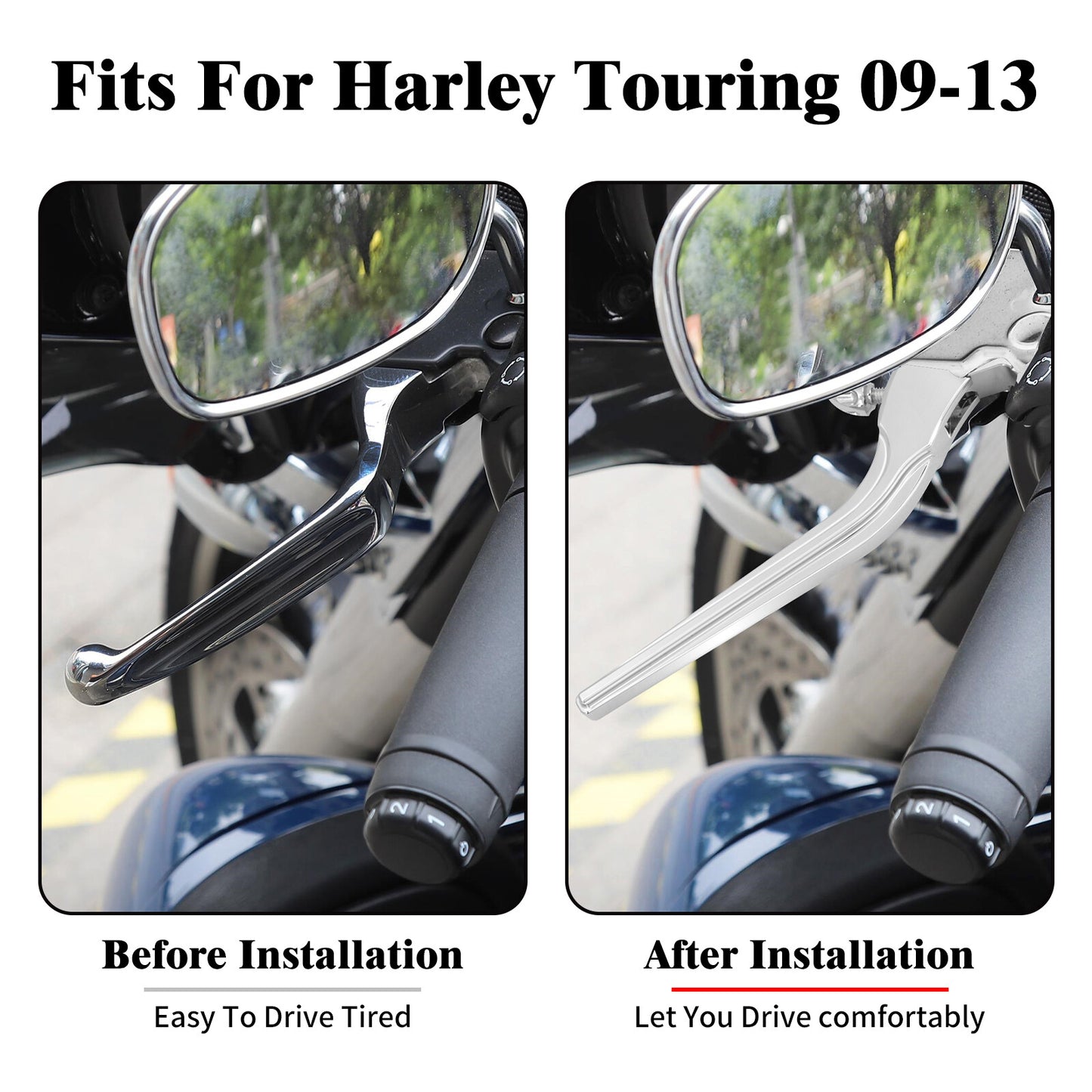Chrome Brake Clutch Levers for Harley Touring Street Electra Road Glide 09-2013 Q