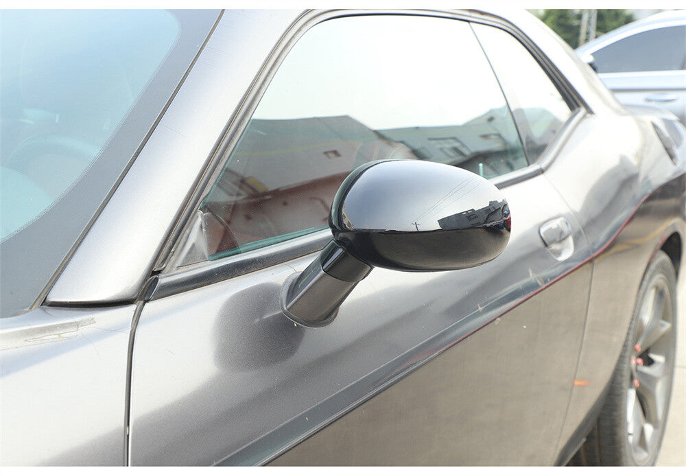 6Pcs Black ABS Door Side Rearview Mirror Caps Cover for Dodge for Challenger 2009-23