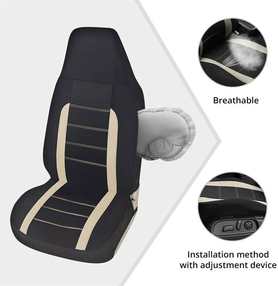 2PCS Front Car for SUV for Seat Covers Cushion Protector Gray High-back Bucket Design Q