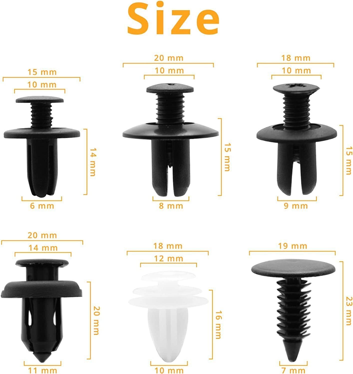 Car Push Pin Rivet Bumper Door Panel Retainer Fastener Kit Accessories Clip Trim