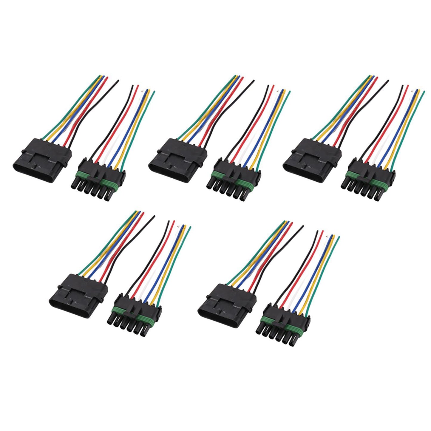 New 5 Pair Female Male Assembled Connector Adapter Accessories For 16-14AWG