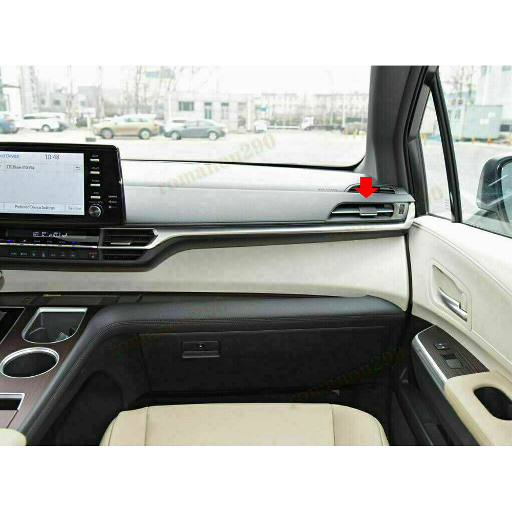for Toyota for Sienna 2021-2023 Carbon Fiber Console Dashboard Air Outlet Frame Trim