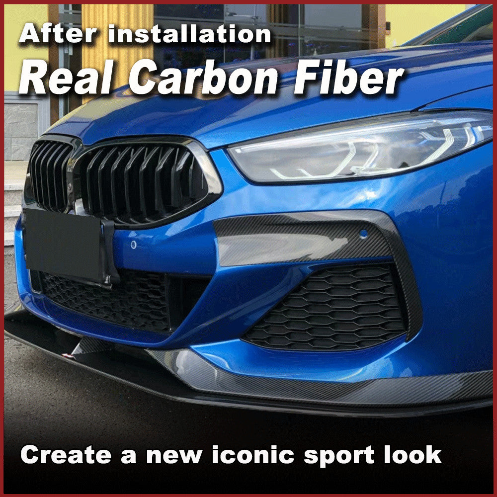 for BMW G14 G15 G16 M-Sport REAL Carbon Front Bumper Splitter Air Vent Trim Fins