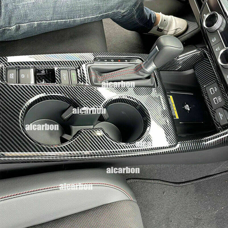 4p for Honda for Civic 2022-2023 Carbon Fiber Central Console Gear Shift Panel cover