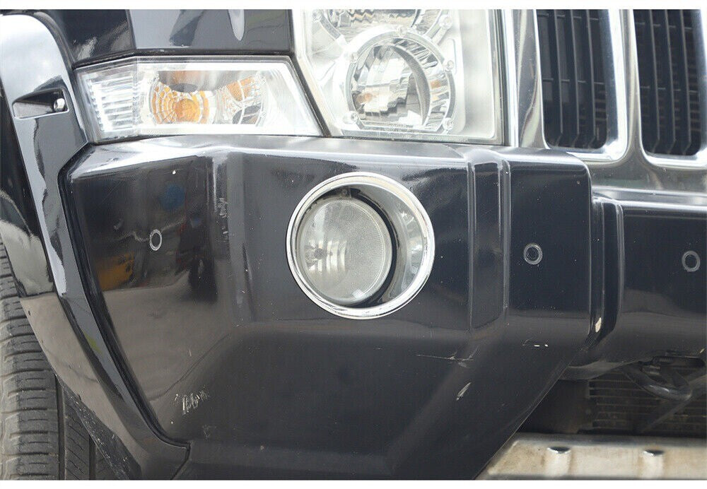 Chrome ABS Car Front Bumper Fog Light Lamp Cover for Jeep Commander 2006-2010