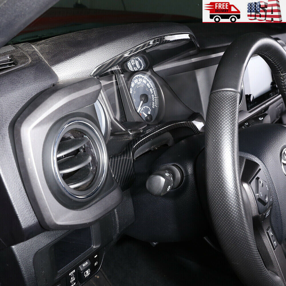 Carbon Fiber Interior Dashboard Decal Trim for Tacoma 2005 - 15 US- v