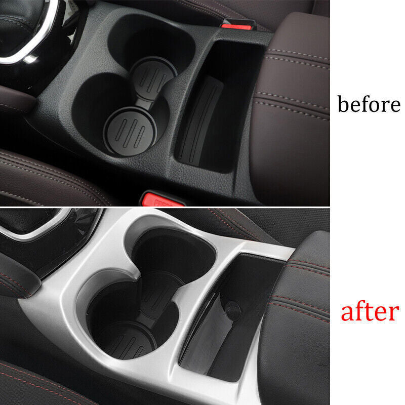 Middle Console Drinking Glass Trim for Nissan Rogue Sport 2017-21 Matte Silver