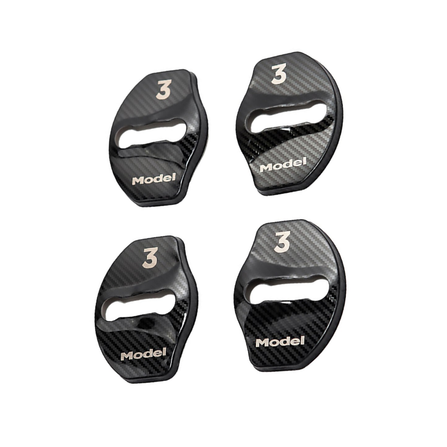 4 Pcs Stainless Steel Door Lock Cover Case Car Components for Tesla Model 3