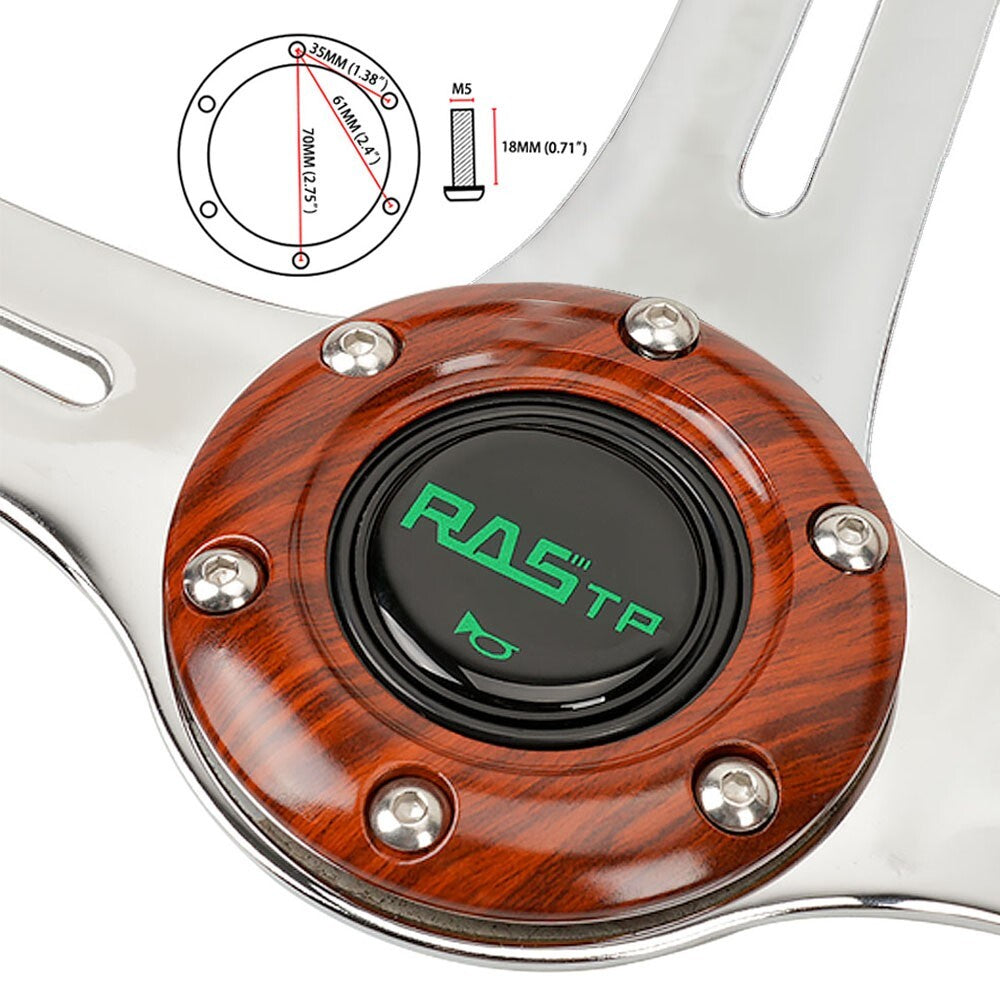 13.58INCH Acrylic Wood Grain Universal Racing Steering Wheel Drifting Deep Dish