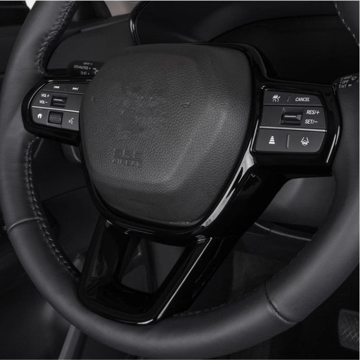 Bright black internal Steering Wheel Trim 1pcs for Honda CRV CR-V 2023 2024 v