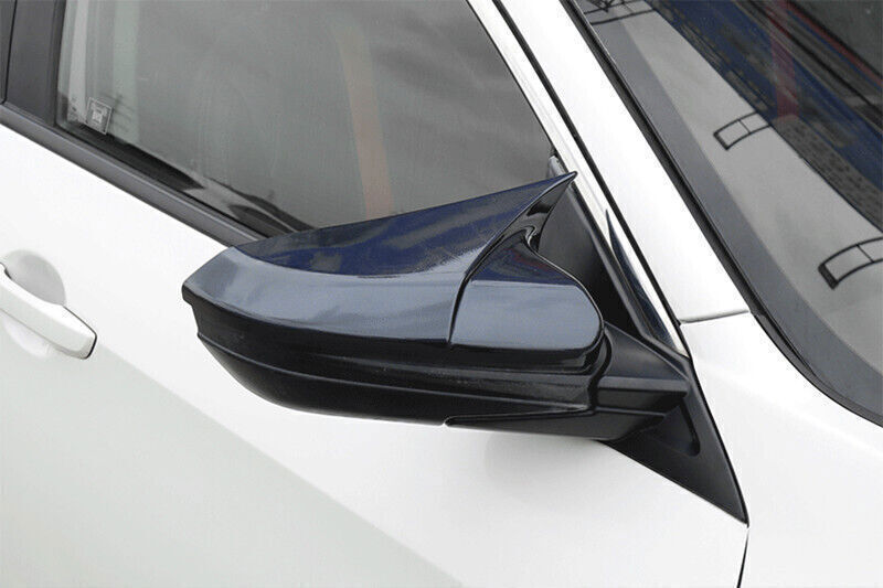 2PCS Glossy Black Ox Horn Rear View Side Mirror Cover Trim for Honda for Civic 19-21