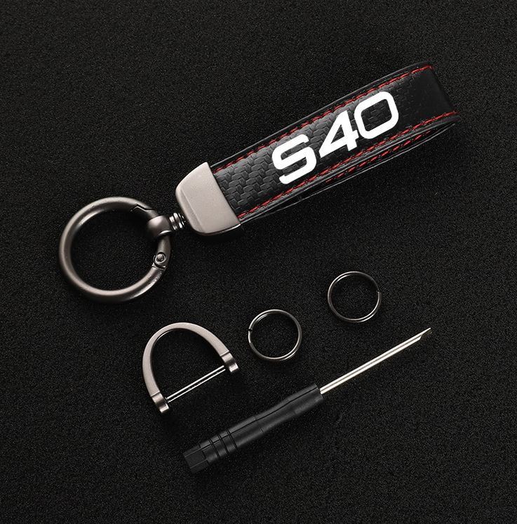 Suitable for Audi A1 car keychain keychain, keyring, dark brown leather horseshoe buckle accessories- v