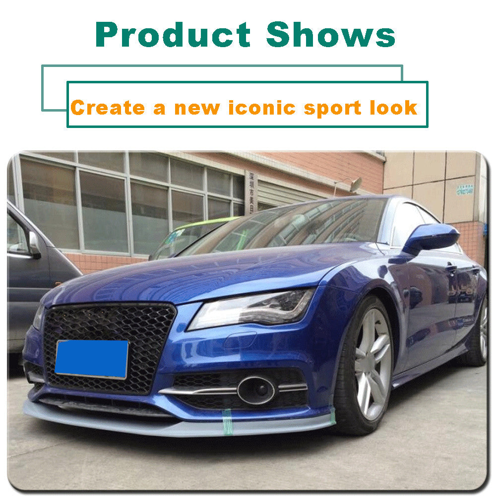 FRP Unpainted Front Bumper Lip Chin Spoiler Fit for Audi A7 Sline S-Line 2012-14