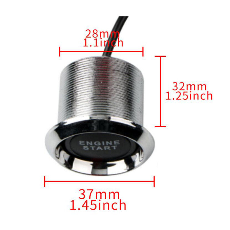 12V Car Engine Start LED Keyless Entry Button Switch Lgnition Starter Trim - n