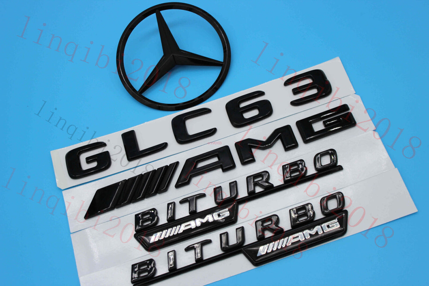 GLC63 AMG BITURBO Trunk Logo Sticker Decal Emblem Badge Package 1Set