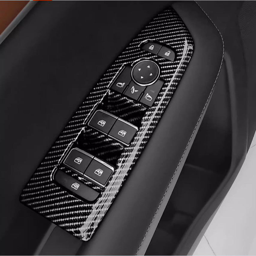 4P Carbon Fiber Door Window Switch Panel Cover Trims for Nissan Pathfinder 22-24