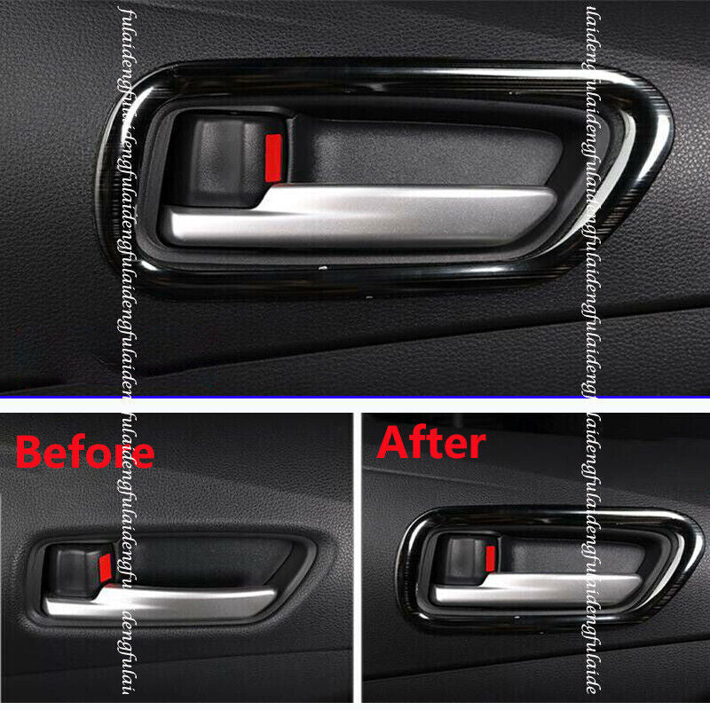 Gloss Black Pillar Post Trim For C-HR CHR 2016-21 Door Cover Piano Mirror v