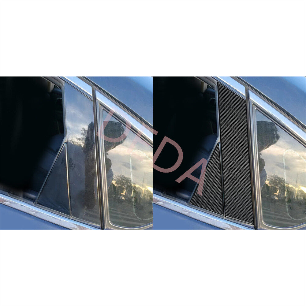 Carbon Fiber Door Window Pillar Post Panel Cover for Nissan Altima Teana 2013-18
