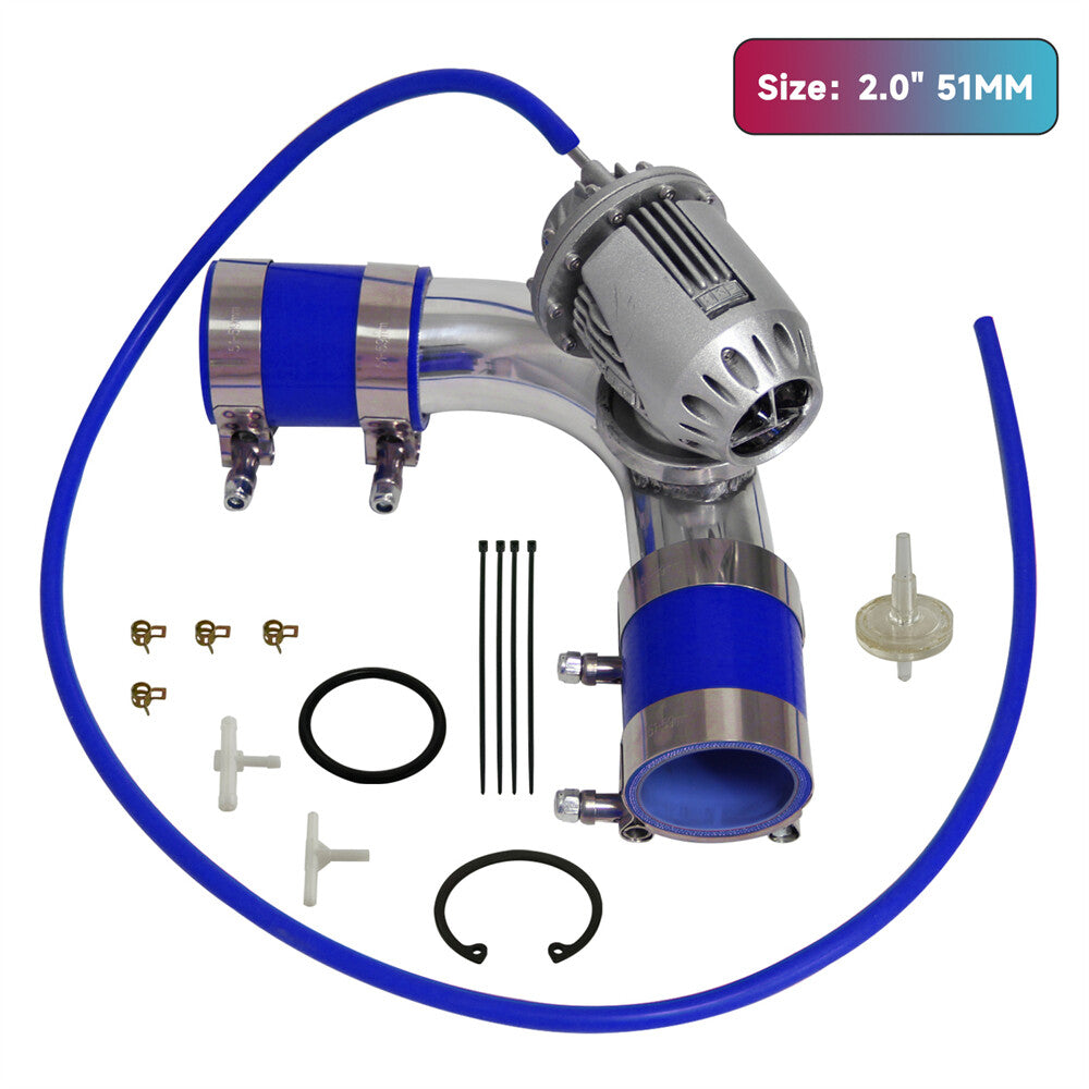 Uinversal SQV Blow Off Valve BOV IV +2'' 90 degree Flange Pipe +Silicone Hose BL