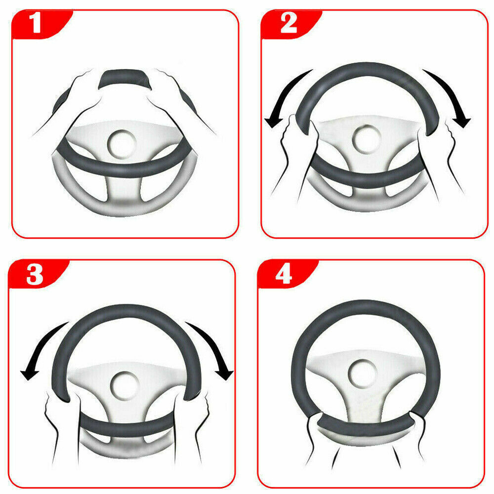 Black PU Leather Car Steering Wheel Cover for Car Car Accessories 15 Universal