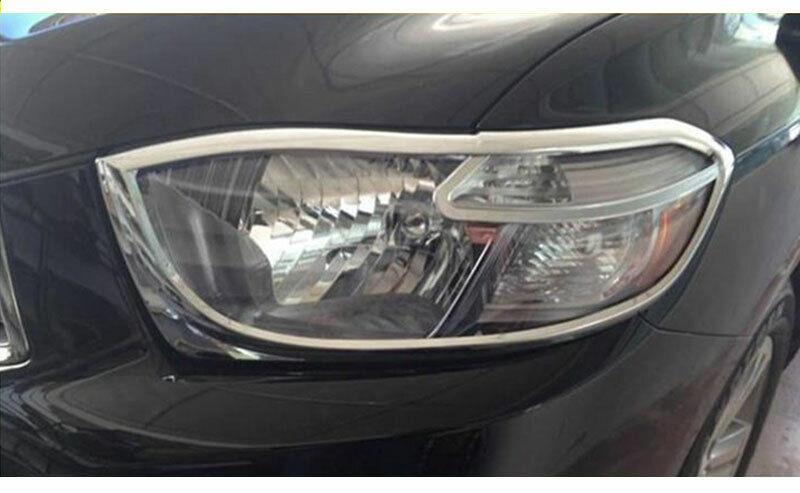 Chrome ABS Front Headlight Lamp Cover Trim 2PCS for Toyota Highlander 2008-2010