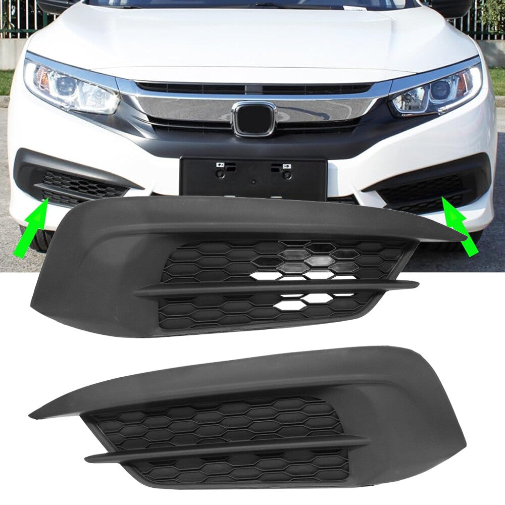 New fog light cover frame bezel grille kit for 2016-2018 for Honda for Civic sedans/coupes.