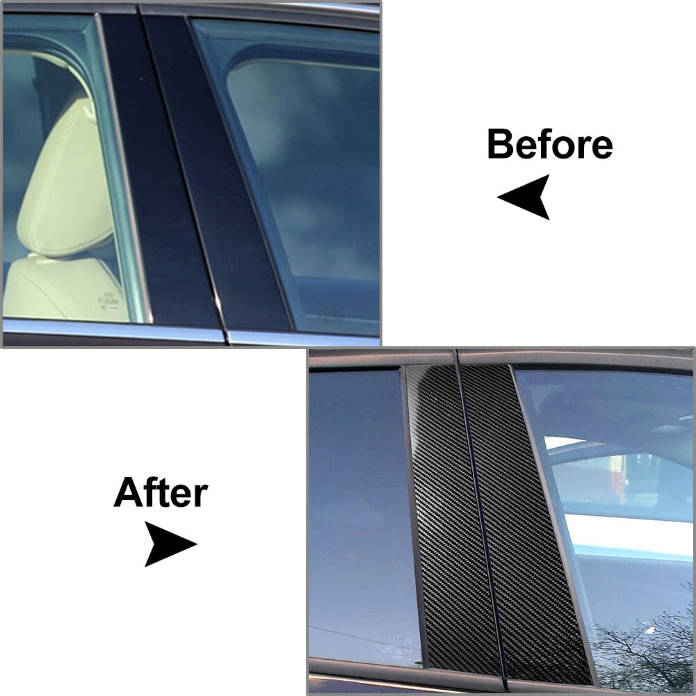 6 Pcs Car Exterior Door Window B Pillar Post Cover Trim for Audi A4 B8 2009-2016