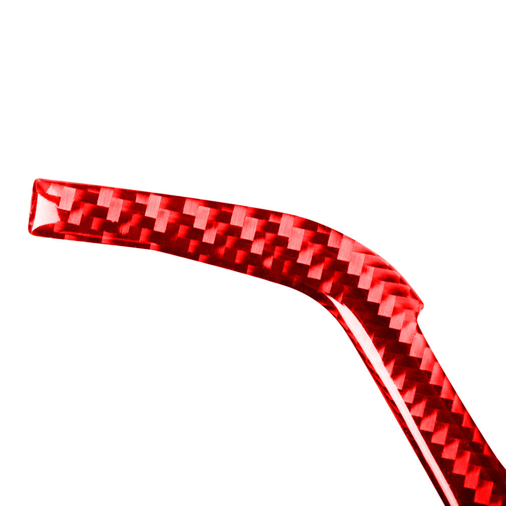 Red Carbon Fiber Interior Gear Shift surround Frame Trim for Fiat 500 2012-2015 v